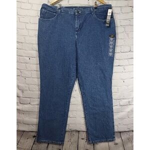 Lee Jeans Womens 22W Long Relaxed Fit Straight Leg Western 100% Cotton New NWT